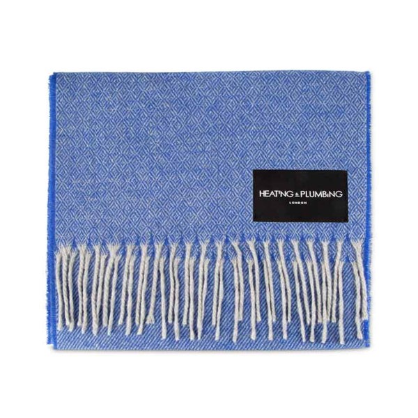 Love Stories - 100% Cashmere Scarf - Cobalt Blue - Heating & Plumbing London - 