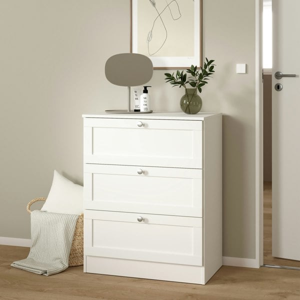 Furniture To Go Brande Chest with 3 Frame Drawers in White