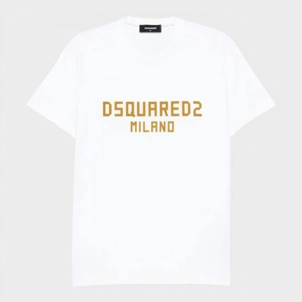 Dsquared2 Milano Logo T-Shirt Print White Ochre
