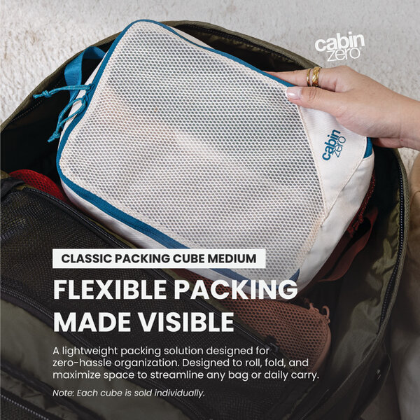 CabinZero Classic Packing Cube (Medium), Rollable Organiser with Mesh Window for Essentials