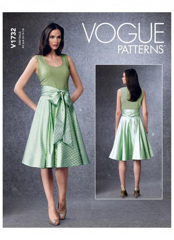 Vogue Sewing Pattern 1732, Skirts for Women, E5 (14-16-18-20-22) - Easy