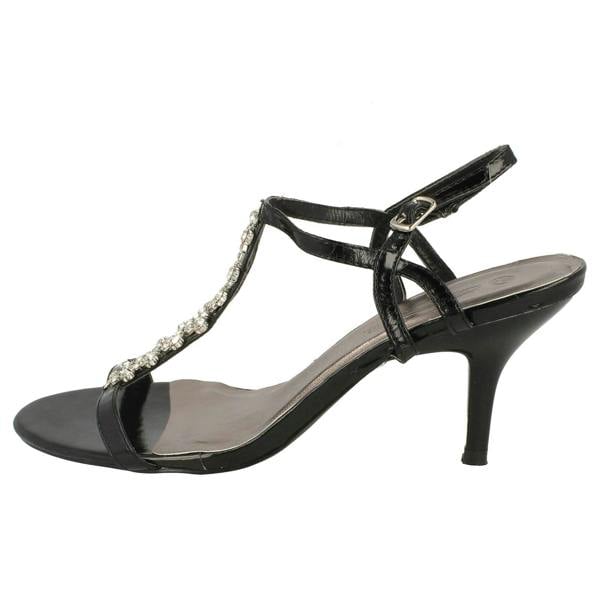 Spot On Ladies Spot On Diamante Strappy Heeled Sandals