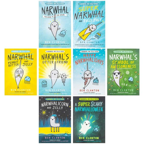 Narwhal and Jelly 8 Books Collection Set – Unicorn of the Sea & Funny Graphic Adventure Collection for Kids