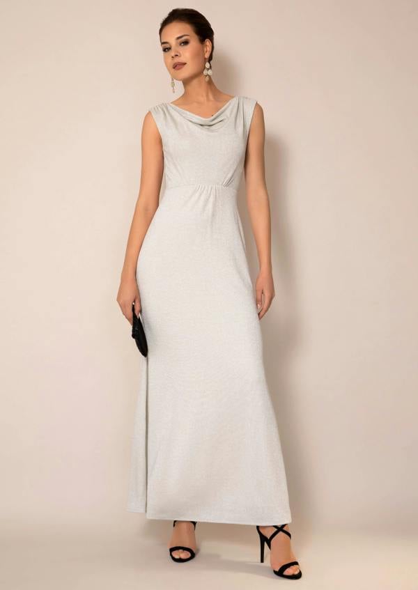 Alie Street London Cruise Cowl Neck Maxi Dress (Moonstone Shimmer)