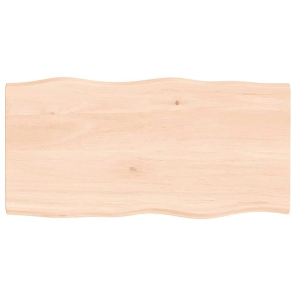 Berkfield Table Top 80x40x2 cm Untreated Solid Wood Oak Live Edge