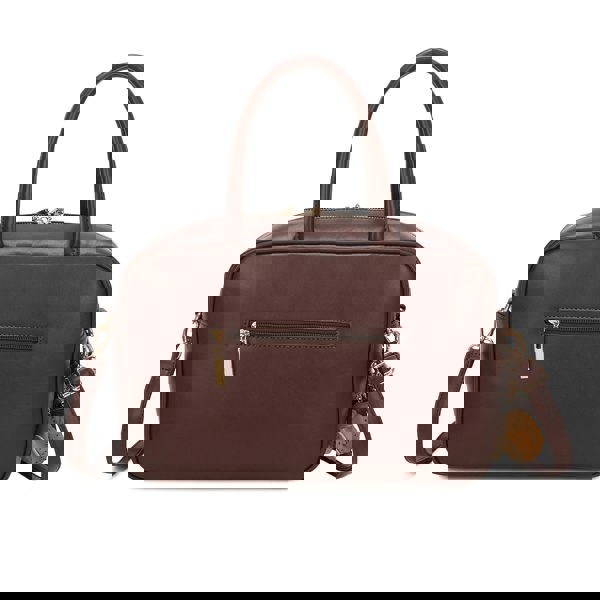 Kitise Structured Box Satchel Handbag Crossbody Purse Dog Charm