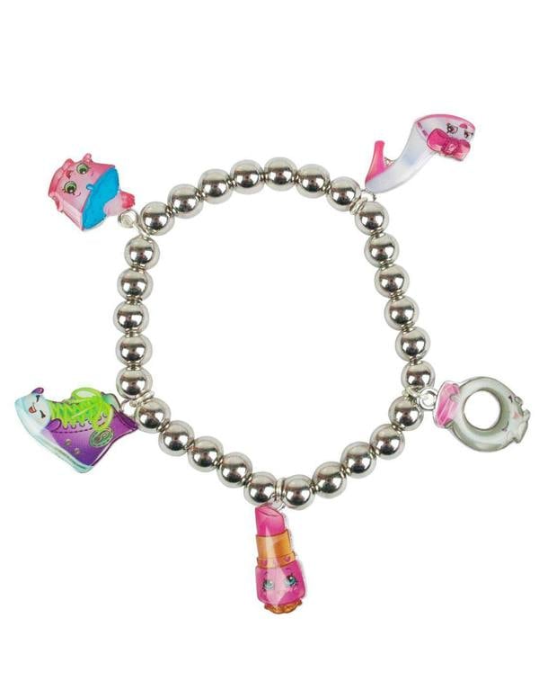 Vanilla Underground Shopkins Girls Silver Multi-Character Charms Bracelet (One Size)