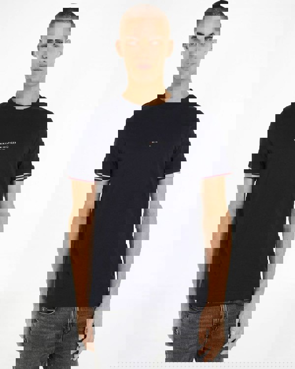 Tommy Hilfiger Tommy Logo Tipped Mens T-Shirt - Desert Sky