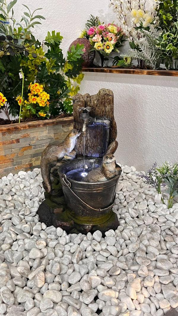 Tranquillity Water Features Otters at Tap Animal Animal Fountain Water Feature