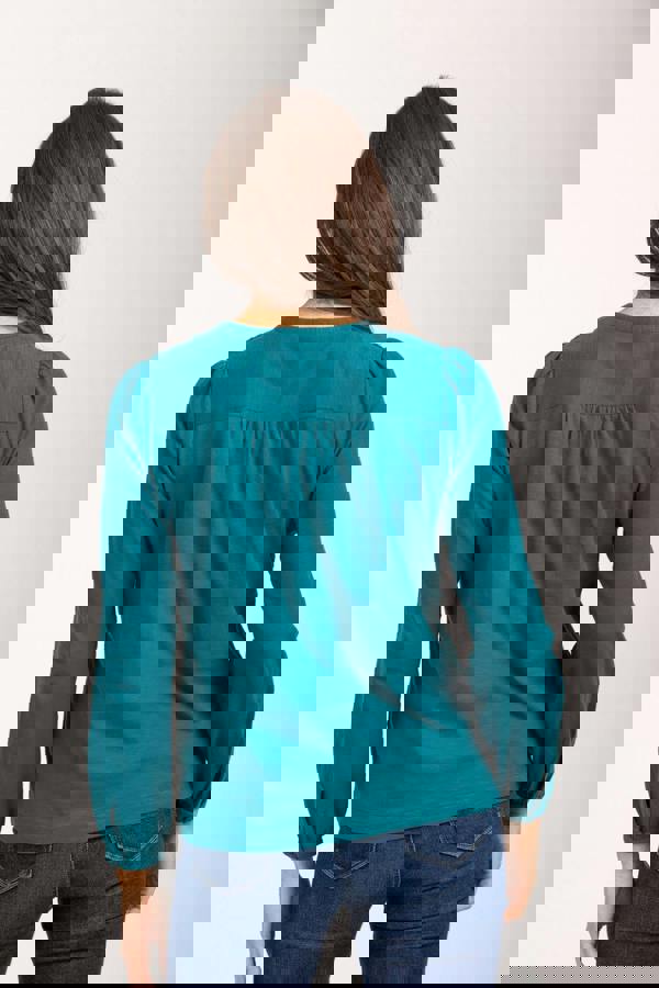 Tie Neck Embroidered Top