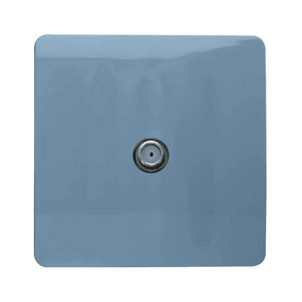 Trendi Switch 1 Gang Male F-Type Satellite Television Socket in Sky Blue