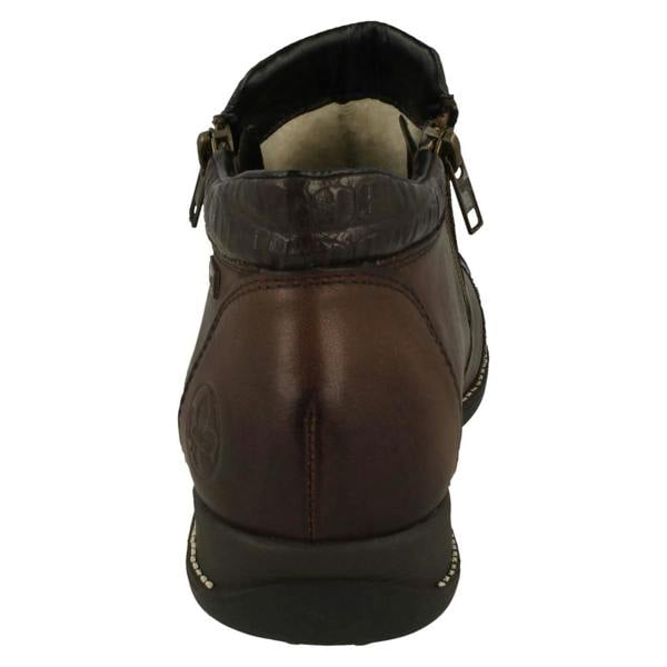 Rieker Ladies Rieker Floral Detailed Wedge Heeled Ankle Boots 44281