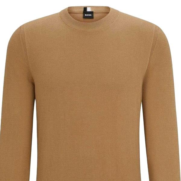 Boss Mens Ecaio-P Knitted Jumper - Medium Beige - 
