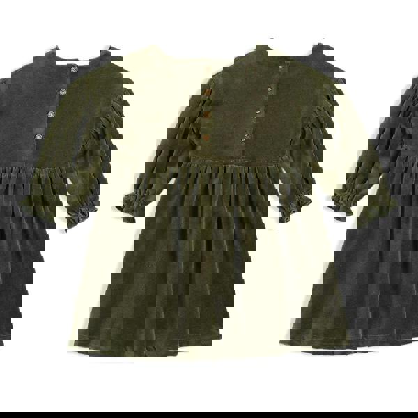 Baby Girls Schiffli Dress With Tights, Green - Minicuddles