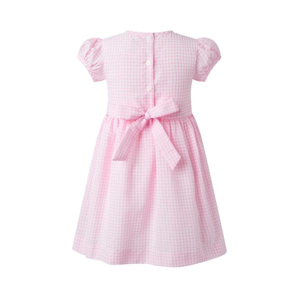 Rachel Riley Pink Gingham Smocked Dress