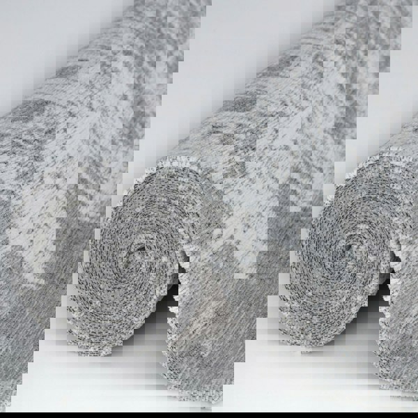 Machine Washable Flatweave Rug in Grey