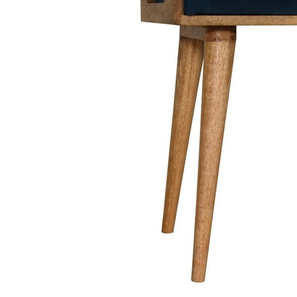 Artisan Furniture Teal Velvet Tray Style Footstool