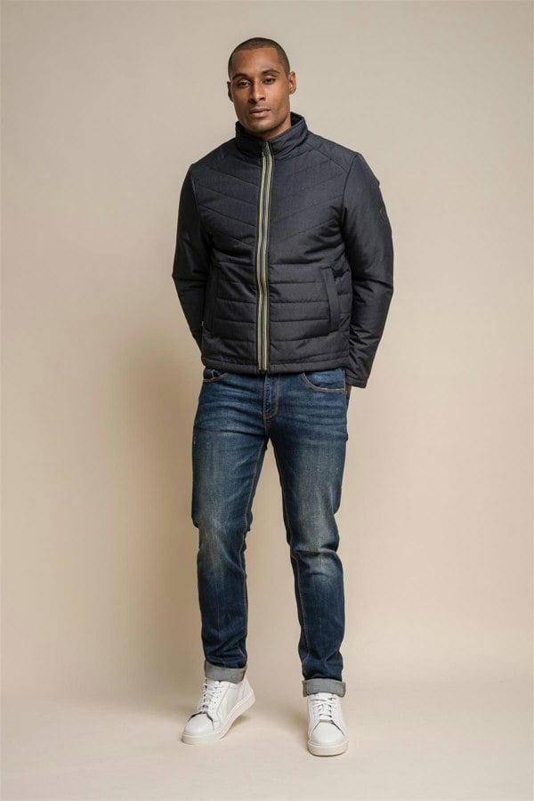 Keenan charcoal puffer coat front