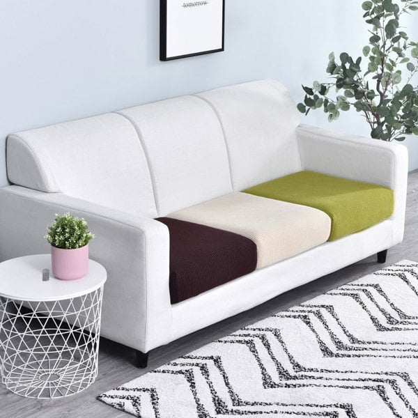 Anyhouz Anyseat Sofa Cover Green Polyester Thick Stretchable Cushion For Living Room 1Pc Enlarge Size 160-185cmx85-105cm