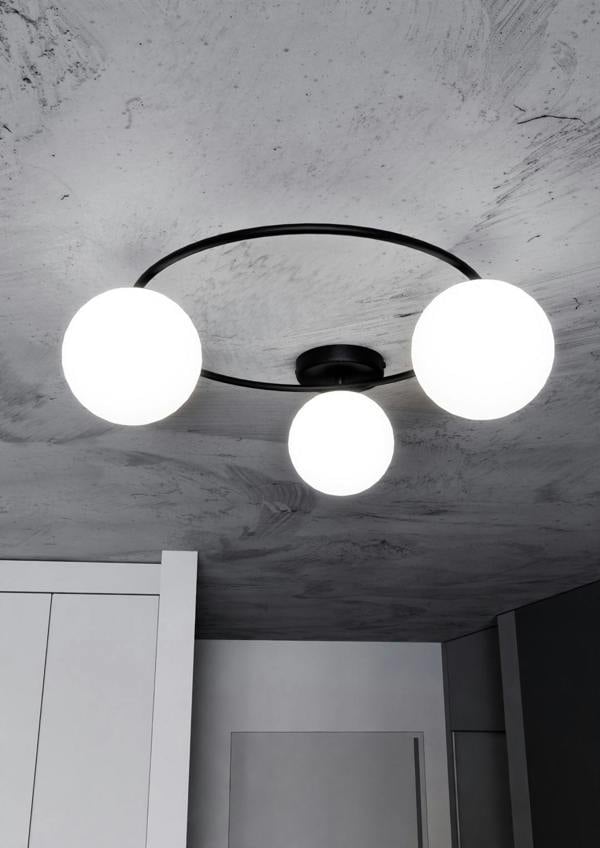 Emibig SOPRA Ceiling lamp  3 x E14 Black with White Shade
