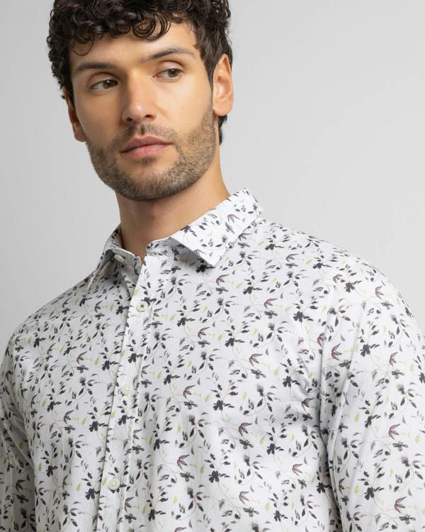 Steel & Jelly Limited Edition Sketch Floral Slim Fit Shirt