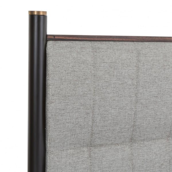 Bali Kingsize Bed frame - Ebony Veneer / Grey Fabric