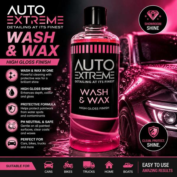 Auto Extreme 4X - Auto Extreme Wash & Wax Car Shampoo 800ml