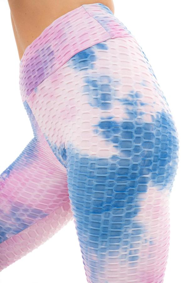 Smart Living Women's High Rise Tie Dye Honeycomb Waffle Leggings - Pink