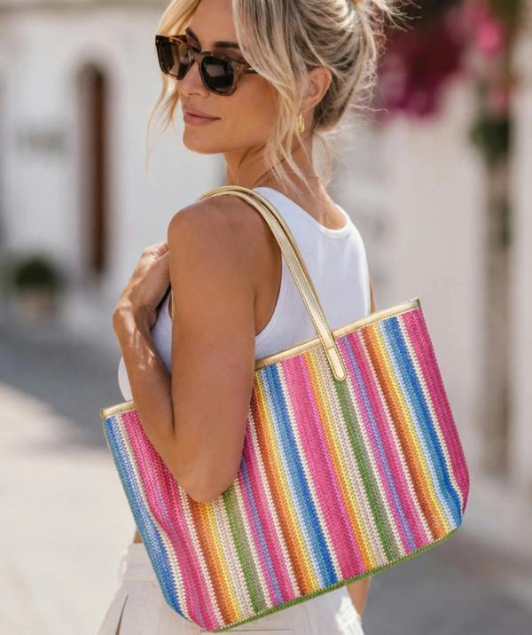 Pia Rossini Delfina - Stripe Beach Bag