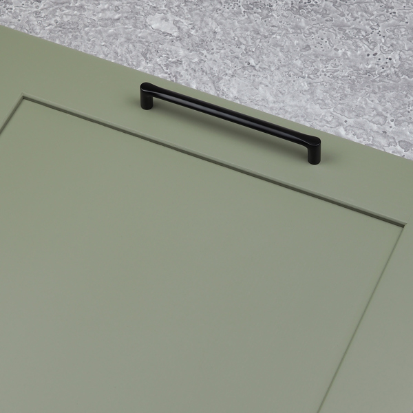 Handle & Home 160mm Matt Black Bevelled Edge D Bar Handle