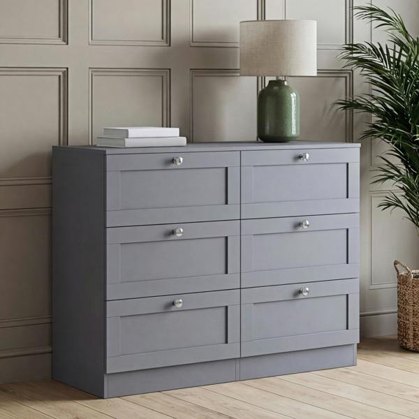 Vida Designs Altino 6 Drawer Chest, Black