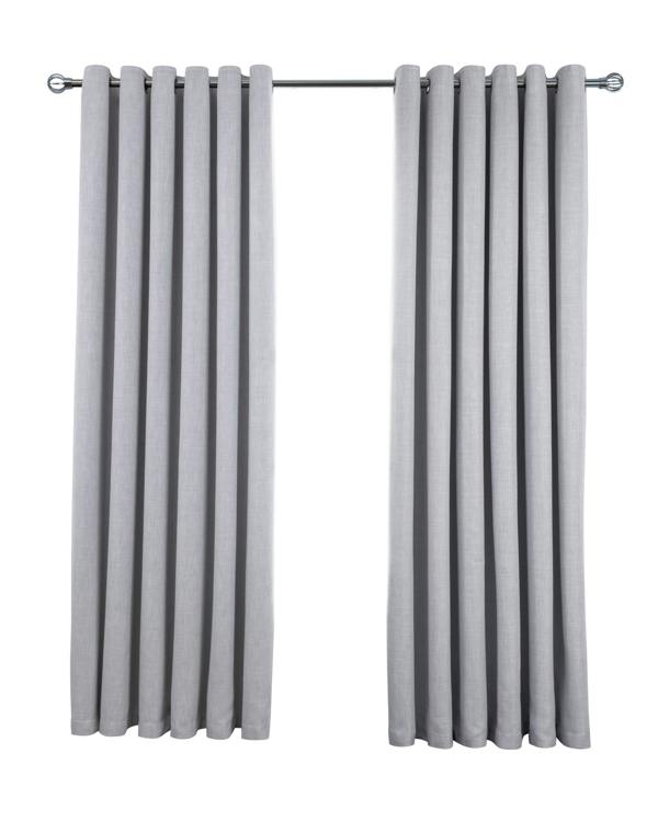 Smart Living Linen Look Blackout Eyelet Curtain - Silver