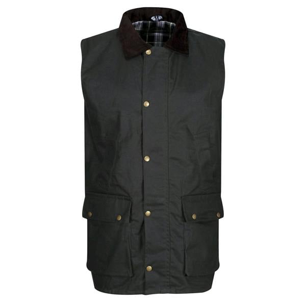 Regatta Professional Mens Waxed Body Warmer - Dark Khaki - 
