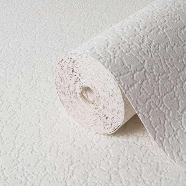 Superfresco Paintable Snow Textured Wallpaper - White Durable - 10m