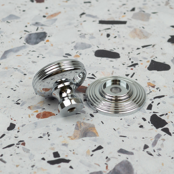 Handle & Home Polished Chrome Layered Round Cabinet Knobs