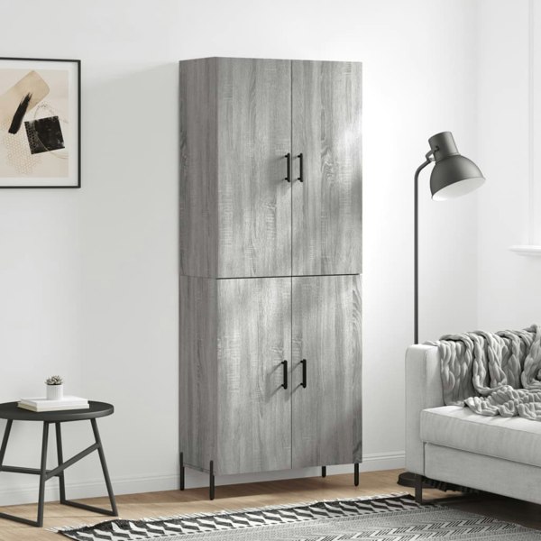 Berkfield Highboard Grey Sonoma 69.5x34x180 cm Engineered Wood