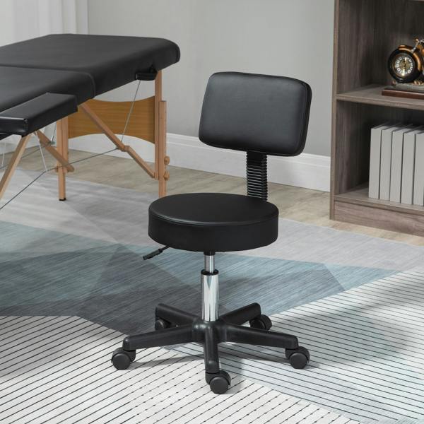HOMCOM Adjustable Swivel Salon Chair Padded Seat Back 5 Wheels