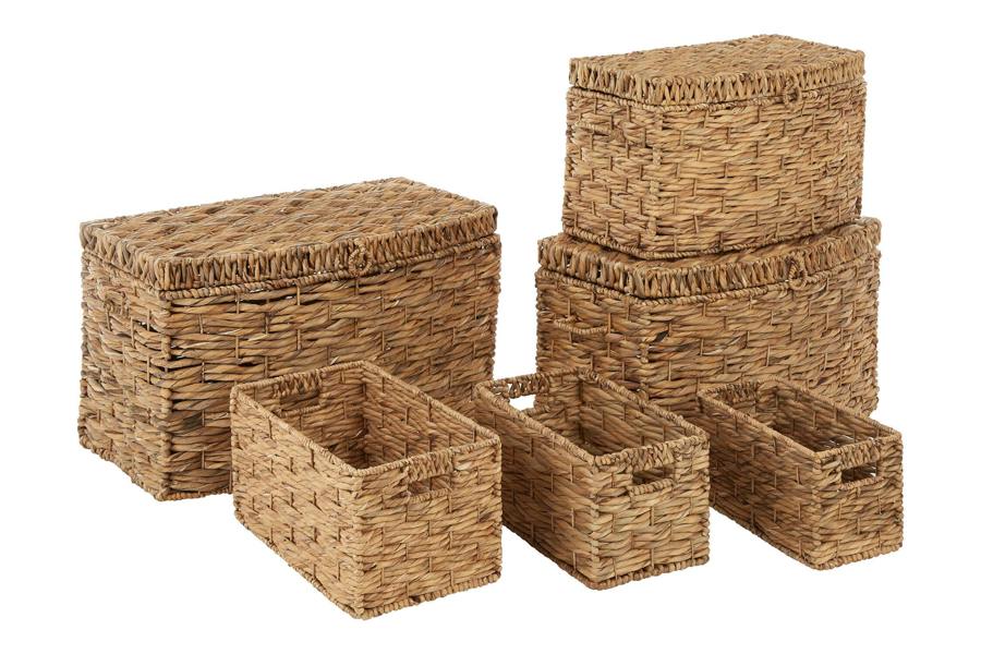 Maison by Premier Lidi Set Of 6 Water Hyacinth Storage Baskets