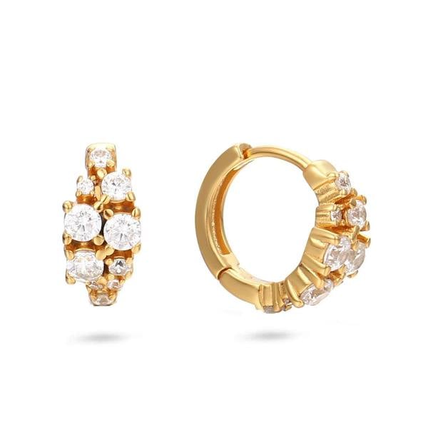 Gold Trip Crystal Cluster Huggies