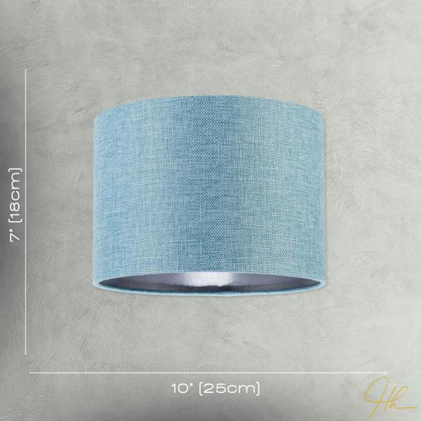 Contemporary and Sleek Blue Nova Plain Linen Fabric Drum Lamp Shade Image 7