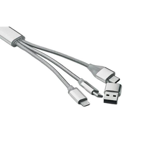 MidOcean 4 in 1 Keyring Charging Cable - Silver - 