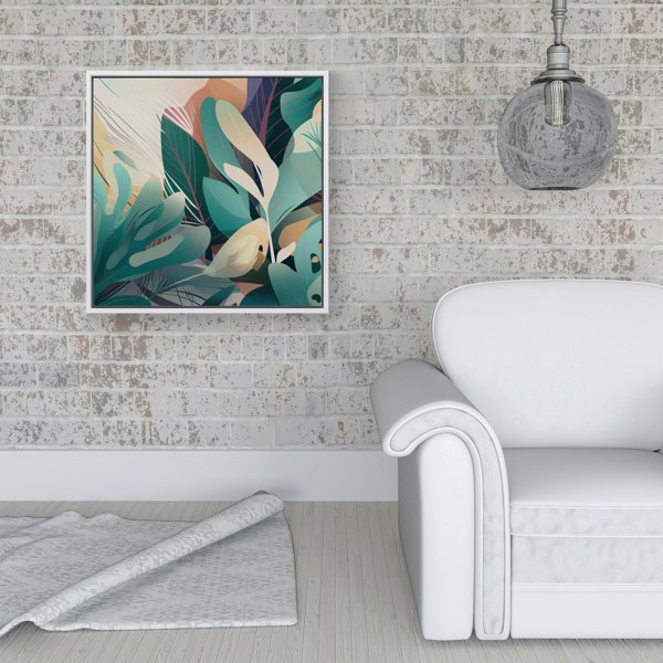 Warren Reed Abstract Tropical Leaves Framed Canvas