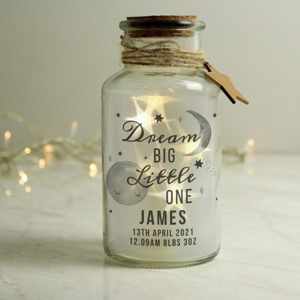 Personalised Memento Company Personalised Dream Big LED Glass Jar