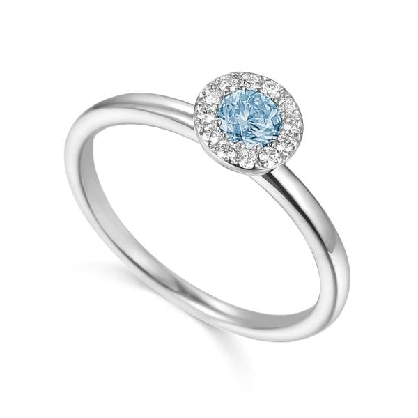 Sarah Layton Aquamarine & Diamond Cluster Ring - 9ct White Gold - NTR832AQD-9WG