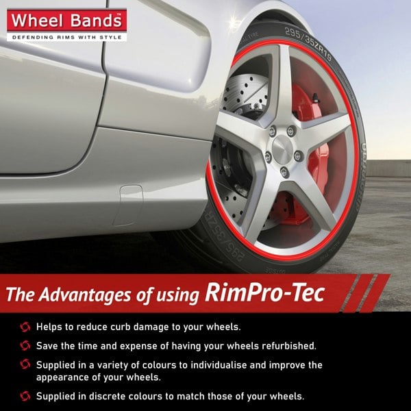 RimPro-Tec Group 4x Red Base's 4x Red Pinstripe's / RimPro-Tec® Wheelbands™ car wheel styling kit