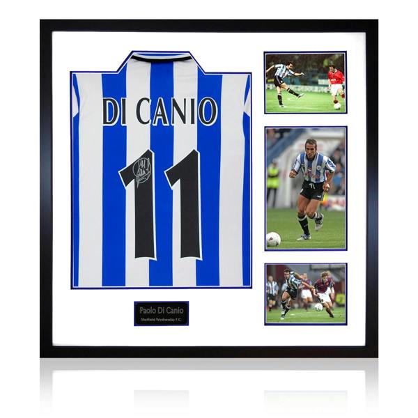 Paolo Di Canio Signed Sheffield Wednesday 1998 Home Shirt Elite Frame