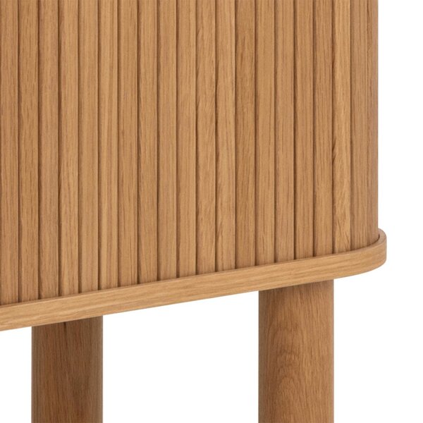 Wyld Haus Copenhagen Natural Oak Wood Etched Cabinet 2 Tambour Doors