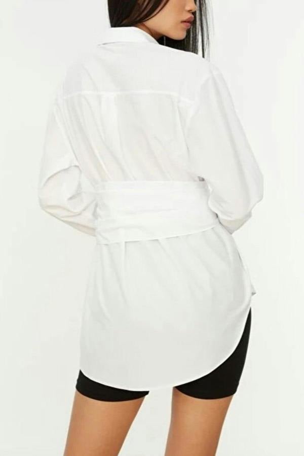 WOVCOR Woven Shirt with Belt Buckle Detail