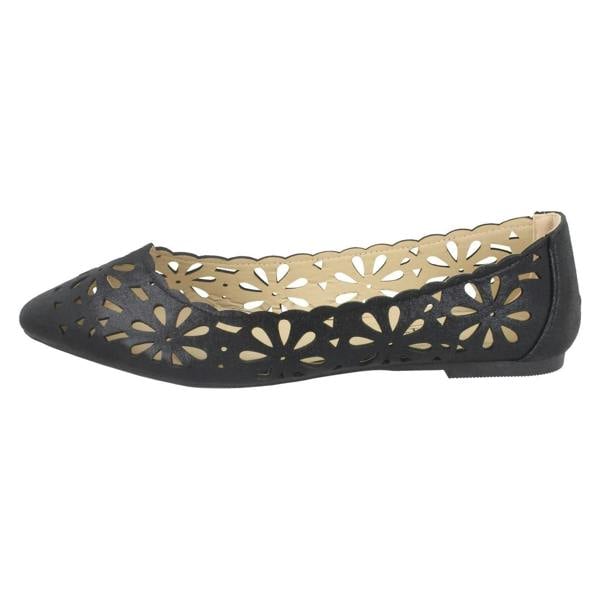 Spot On Ladies Spot On Flower Cut Out Ballerinas F80390