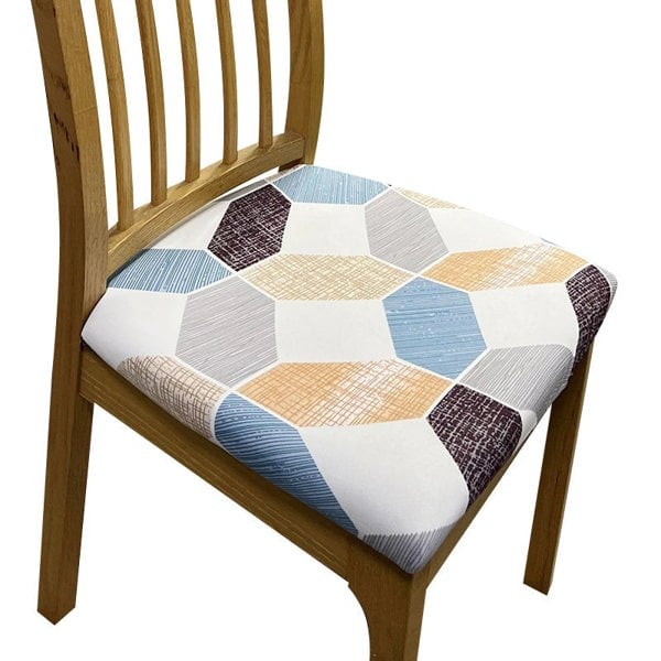 Anyseat Chair Cover Multi Color Diamond Print Stretch Seat Cover for Home Dinning Kitchen Washable Removable